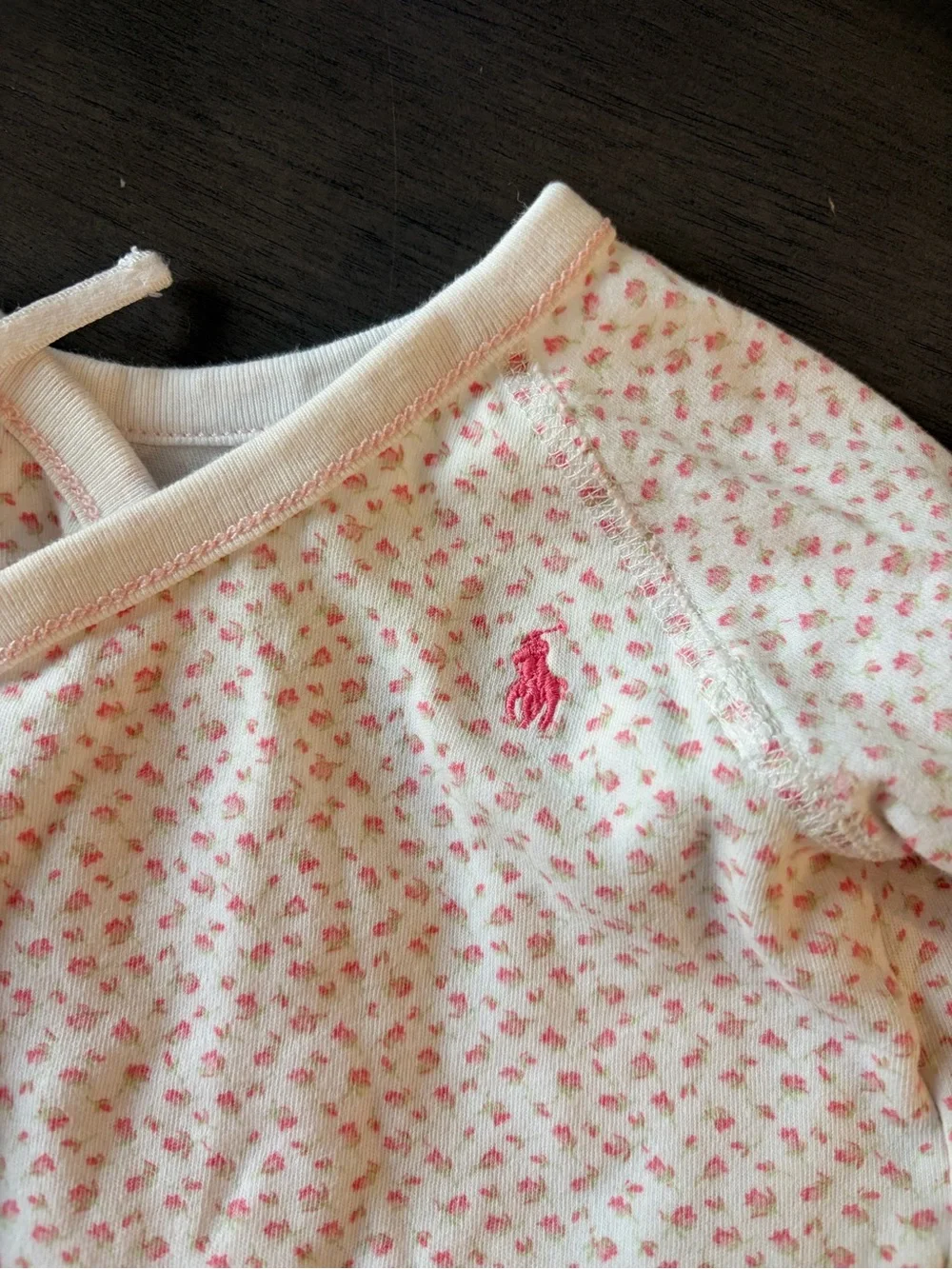 Ralph Lauren Cream and Pink Floral Footed Set